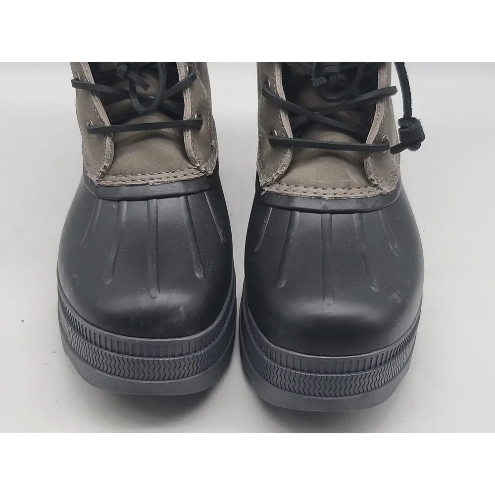 Sperry Saltwater‎ 2.0 Women's Size 8 Grey Black Leather Duck Boots STS88265